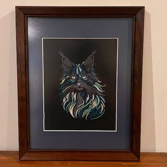 Simply Quilted Other - Homemade Multicolored Cat Embroidery Art